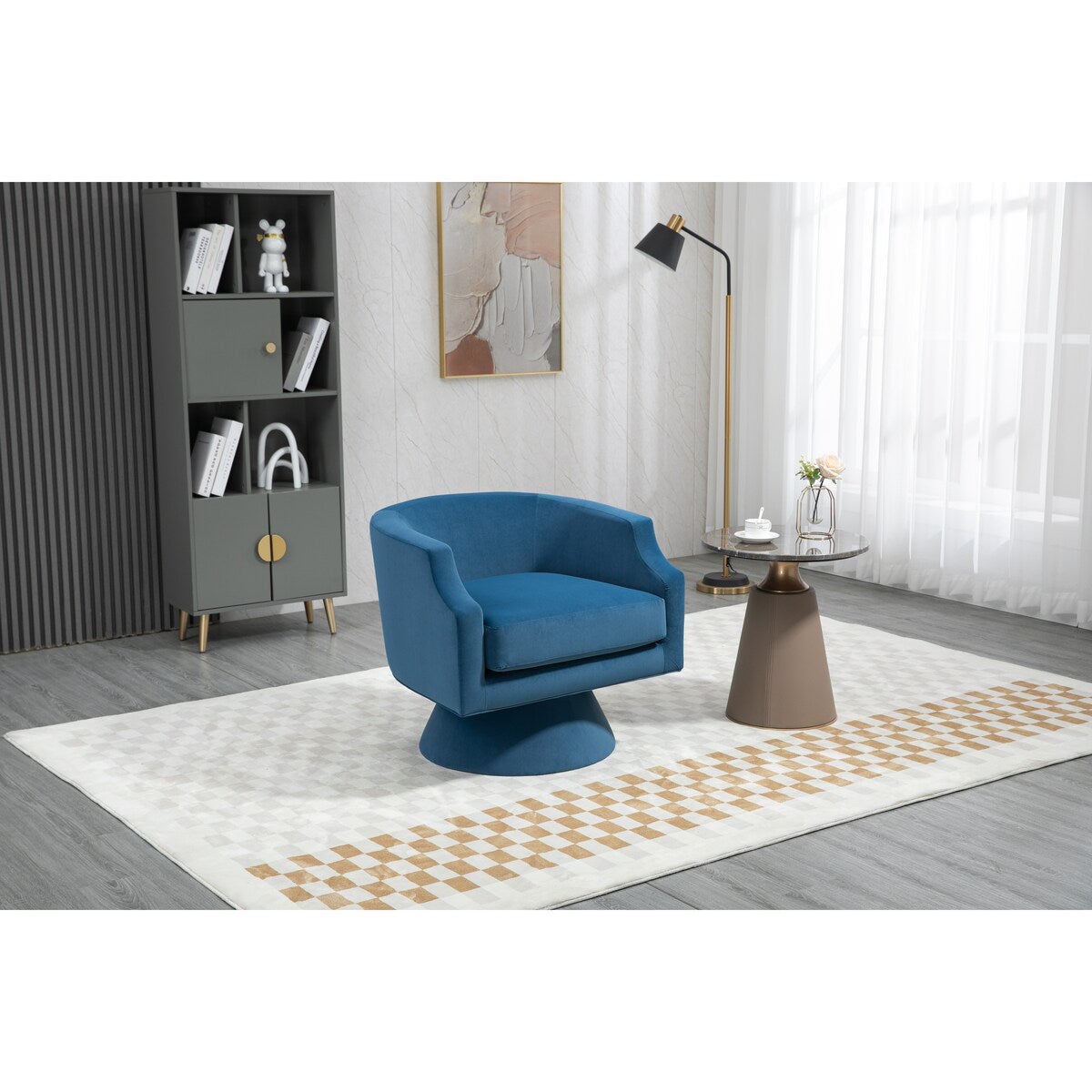 Luxurious 360 Degree Swivel Cuddle Barrel Sofa Chair, Perfect for Living Room and Office