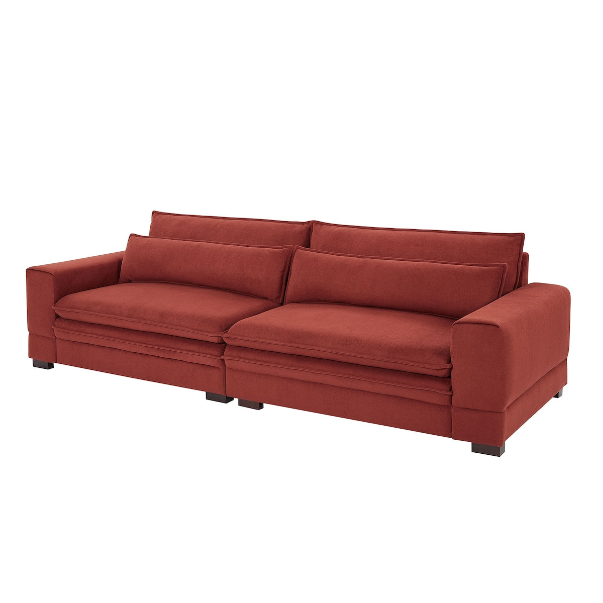 Luxurious Comfort 2-Seater Upholstered Sofa Couch, Combo Item Loveseat Couch for Living Room with 2 Pillows
