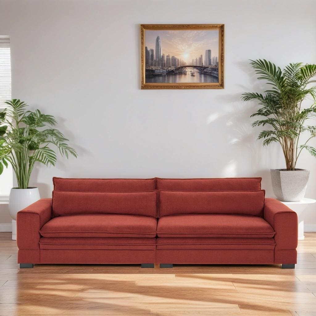 Luxurious Comfort 2-Seater Upholstered Sofa Couch, Combo Item Loveseat Couch for Living Room with 2 Pillows