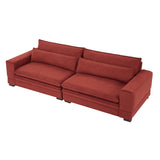 Luxurious Comfort 2-Seater Upholstered Sofa Couch, Combo Item Loveseat Couch for Living Room with 2 Pillows