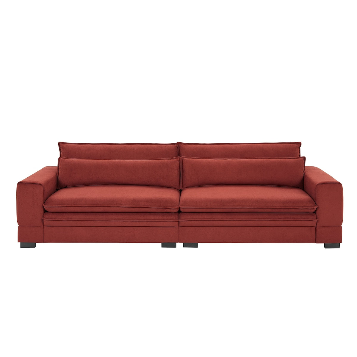 Luxurious Comfort 2-Seater Upholstered Sofa Couch, Combo Item Loveseat Couch for Living Room with 2 Pillows