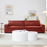 Luxurious Comfort 2-Seater Upholstered Sofa Couch, Combo Item Loveseat Couch for Living Room with 2 Pillows