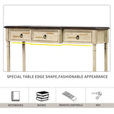 Nestfair Solid Wood Console Table with 3 Drawers and Shelf