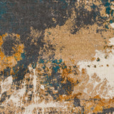 Luxurious Luxe Modern Watercolor Teal/Cream Area Rug - 7'10" x 10'3"