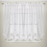White Lace Luxurious Old World-style Kitchen Curtains Tiers, Shade or Valances