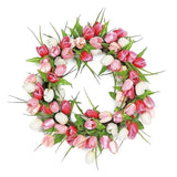 Luxurious Tulip Blossom Silk Wreath
