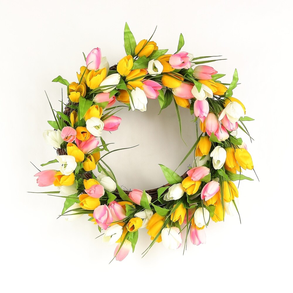 Luxurious Tulip Blossom Silk Wreath