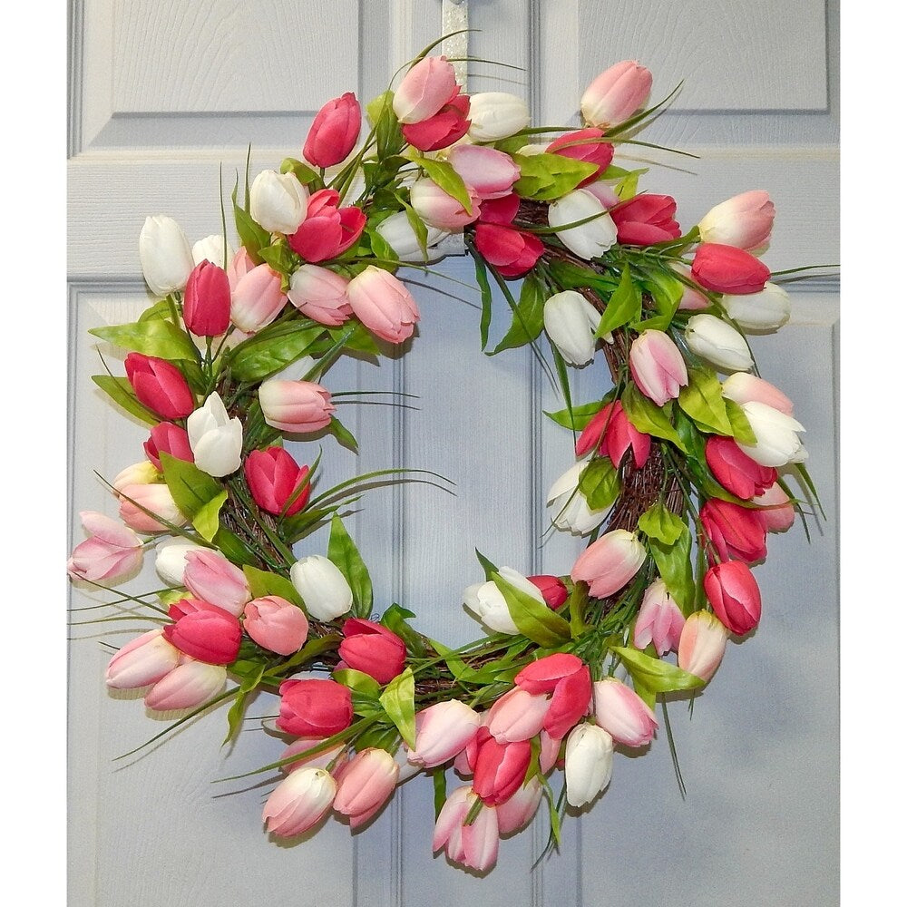 Luxurious Tulip Blossom Silk Wreath