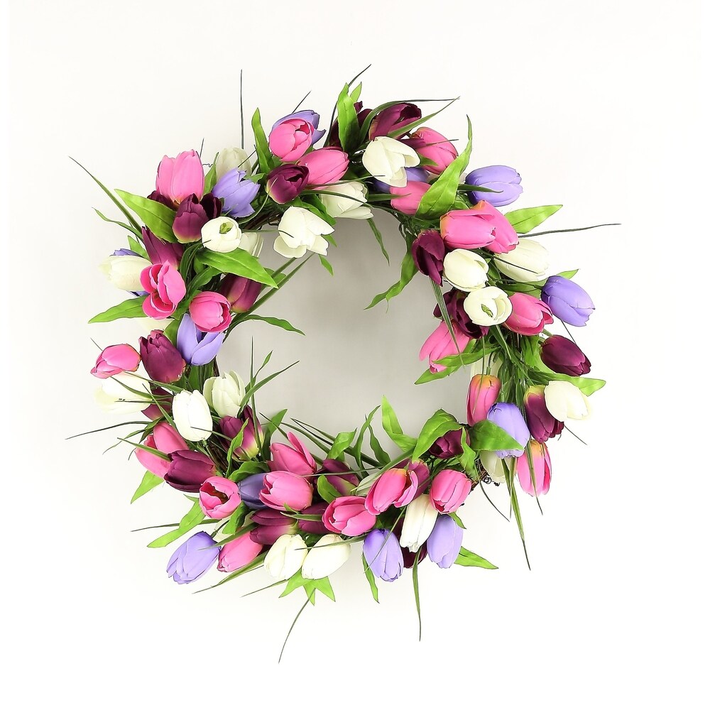 Luxurious Tulip Blossom Silk Wreath