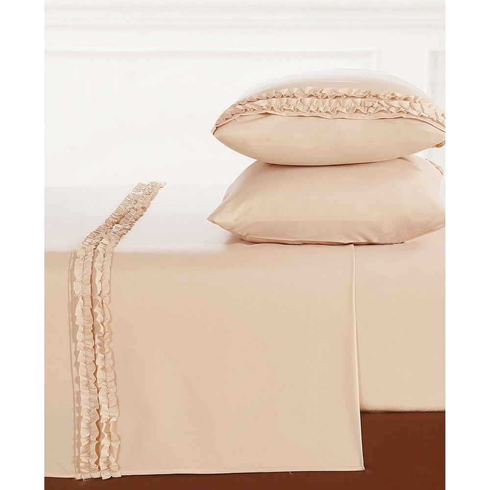 Luxuriously Soft and Romantic Design Ruffled Bed Sheet Sets