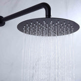 Luxury 3-Handle Complete Rainfall Shower System with Rough-in Valve in Black/Gold