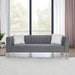 Luxury 3-seater Sofa Velvet Padded Couches with Mirrored Side Trim and Faux Diamonds, White Villose Pillow