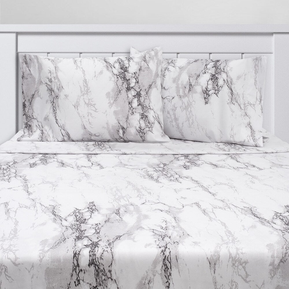 Luxury 4 Piece Marble Print Bed Sheet Set
