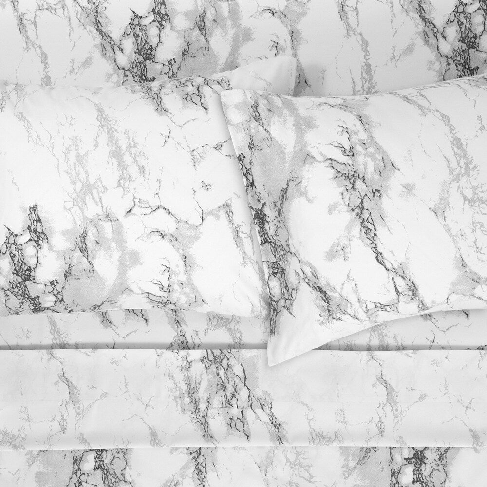 Luxury 4 Piece Marble Print Bed Sheet Set