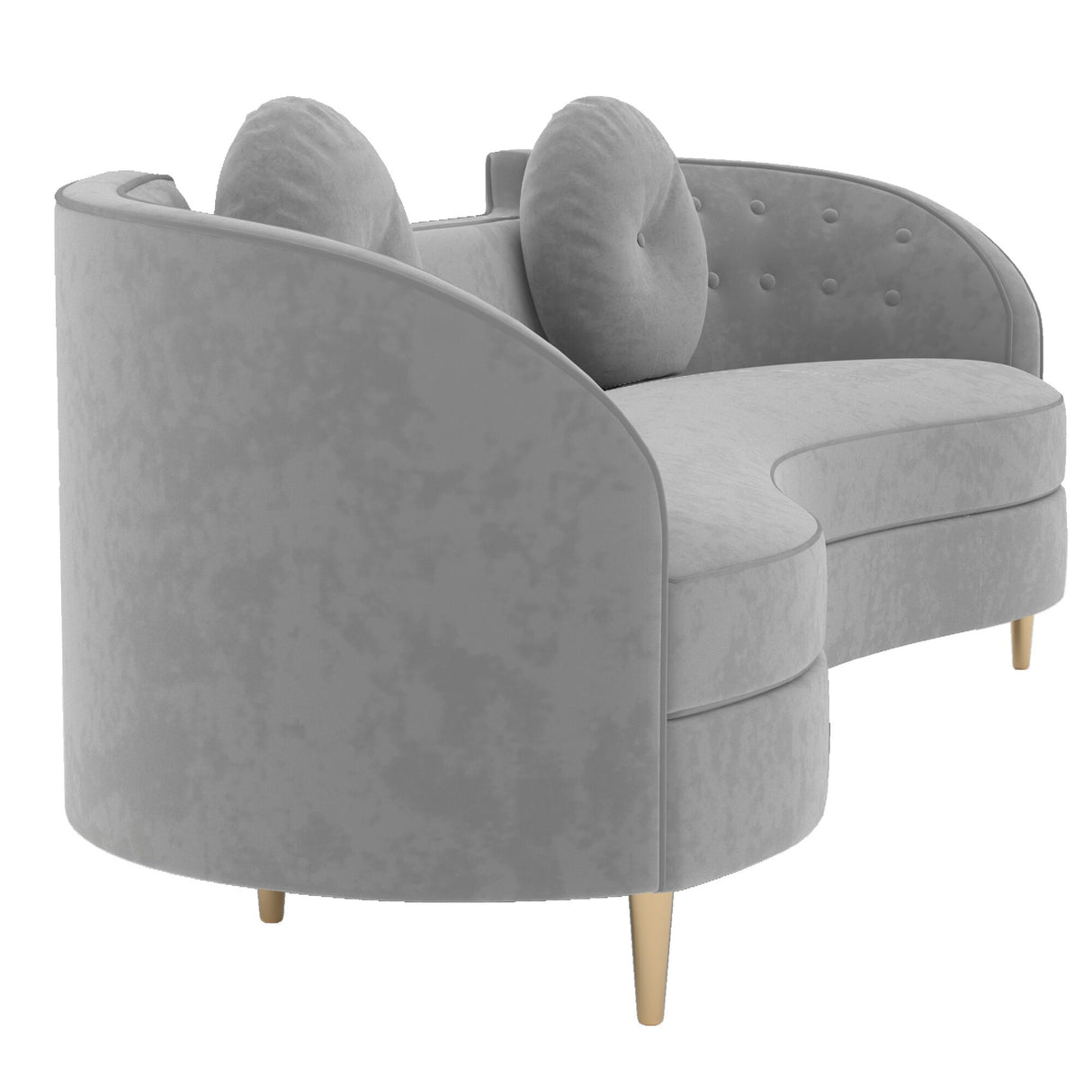 Luxury 96" Vertical Channel Tufted Curved Performance Velvet Sofa