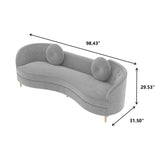 Luxury 96" Vertical Channel Tufted Curved Performance Velvet Sofa