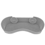 Luxury 96" Vertical Channel Tufted Curved Performance Velvet Sofa