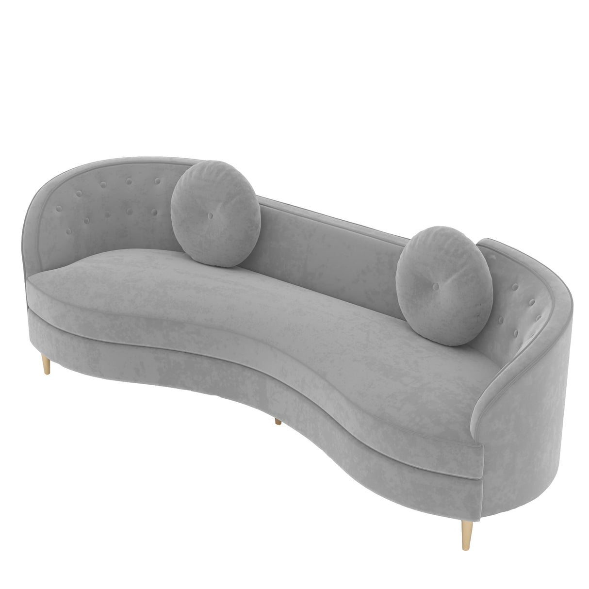 Luxury 96" Vertical Channel Tufted Curved Performance Velvet Sofa
