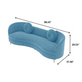 Luxury 96" Vertical Channel Tufted Curved Performance Velvet Sofa