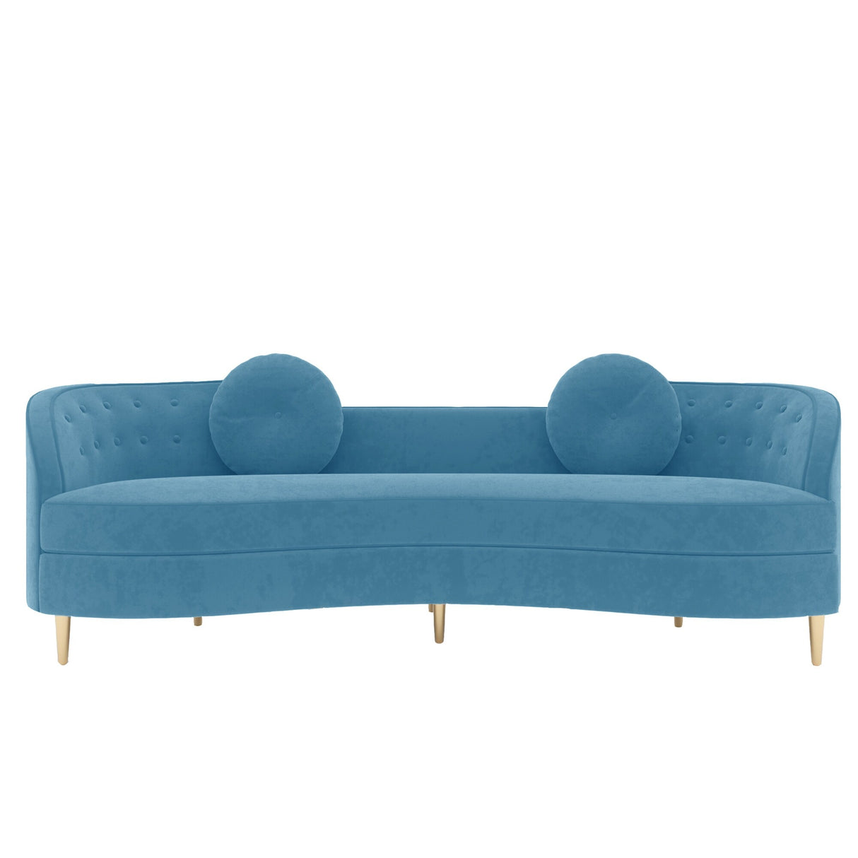 Luxury 96" Vertical Channel Tufted Curved Performance Velvet Sofa