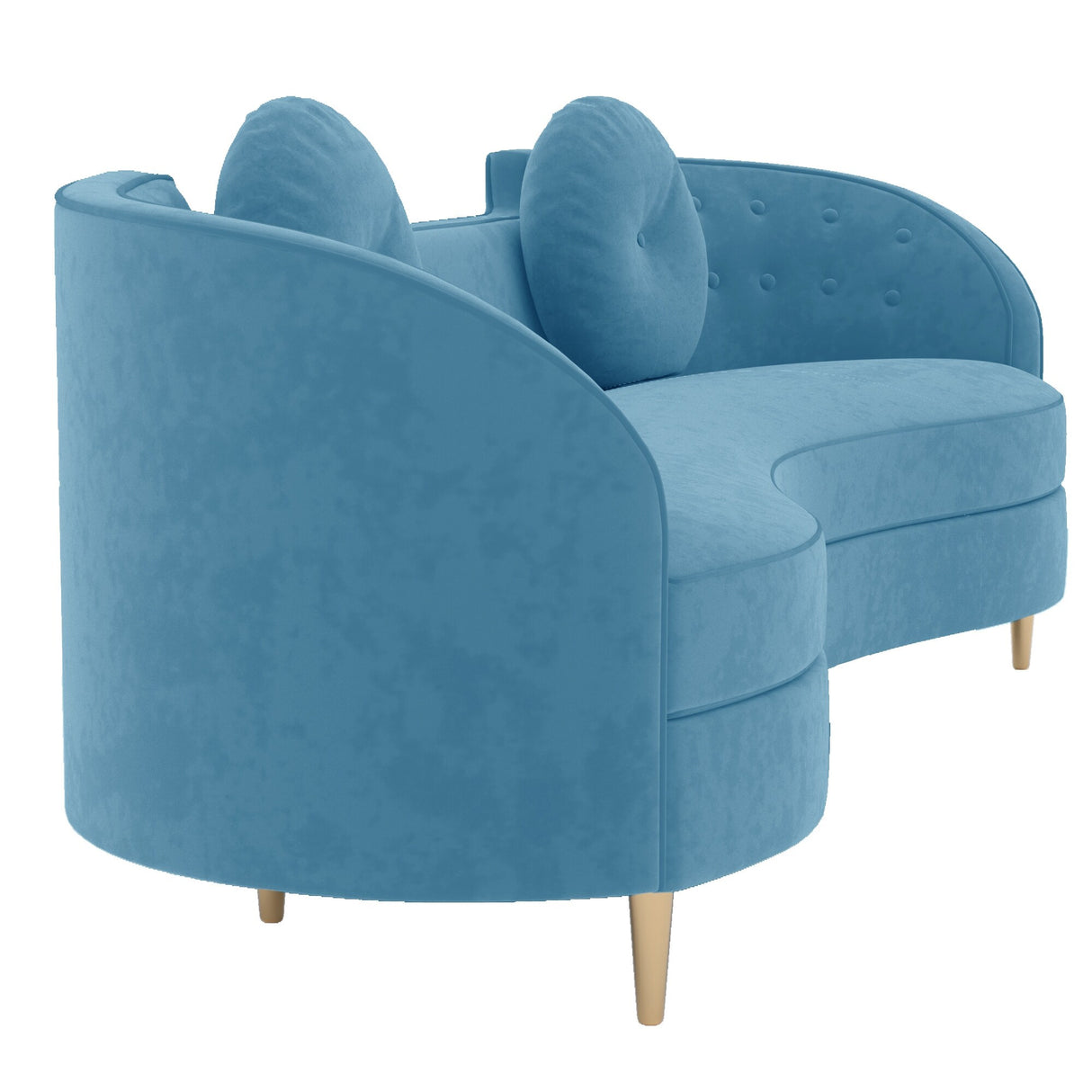 Luxury 96" Vertical Channel Tufted Curved Performance Velvet Sofa