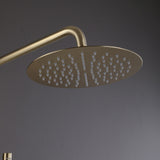 Luxury 10'' Wall Mounted Shower Head Rainfall with Handheld Spray in Brushed Gold