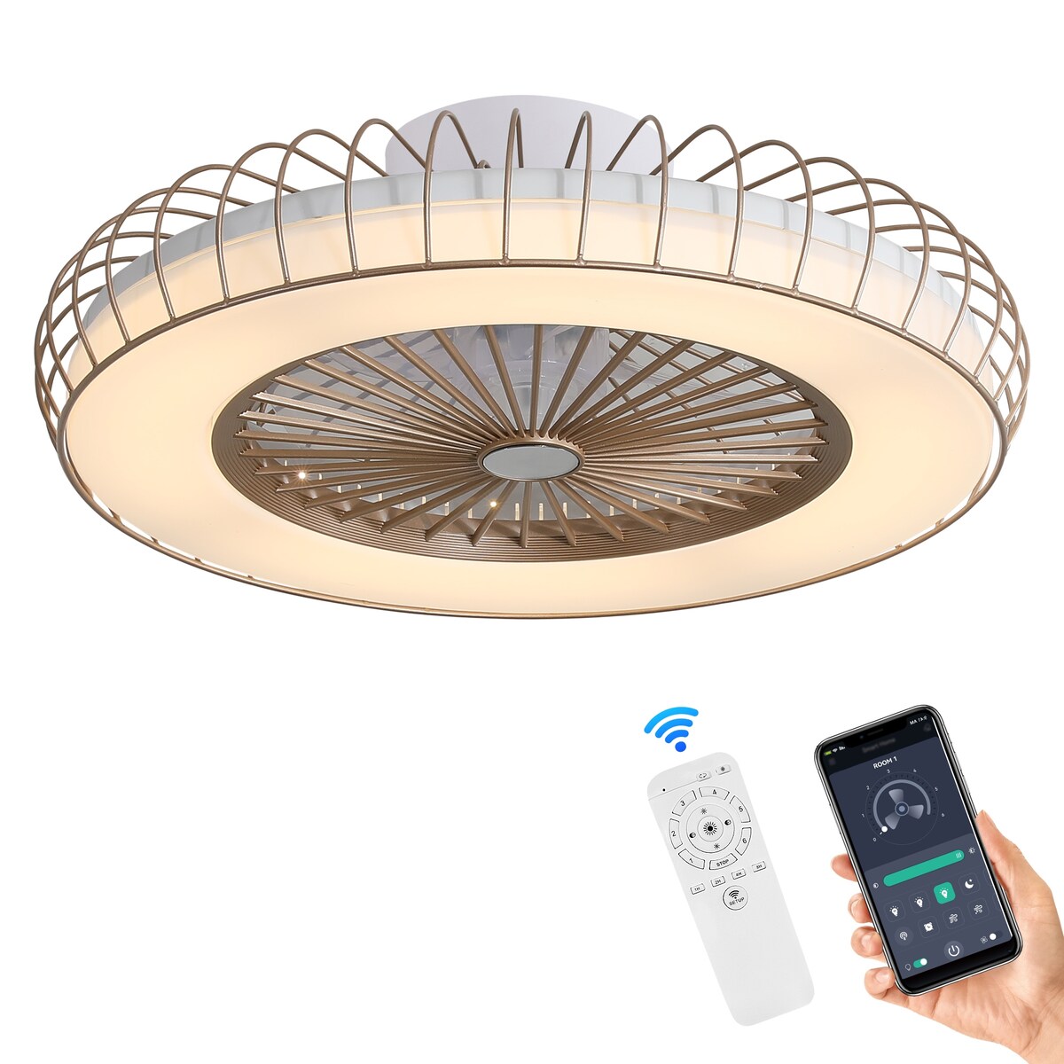 Luxury Ceiling Fan with Lights,Suitable For Bathroom