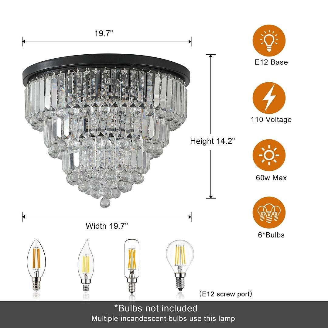 Luxury Clear Crystal Flush Mount Chandeliers