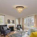 Luxury Clear Crystal Flush Mount Chandeliers
