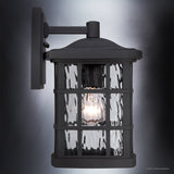 Luxury Craftsman Outdoor Wall Light, 13"H x 8"W, with Tudor Style, Highly-Detailed Design, Black Silk Finish