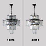Luxury Crystal Chandelier Modern Chandeliers Lights Fixture Hanging Pendant Light Fixture Dia 19.7 Inch-Black - Black