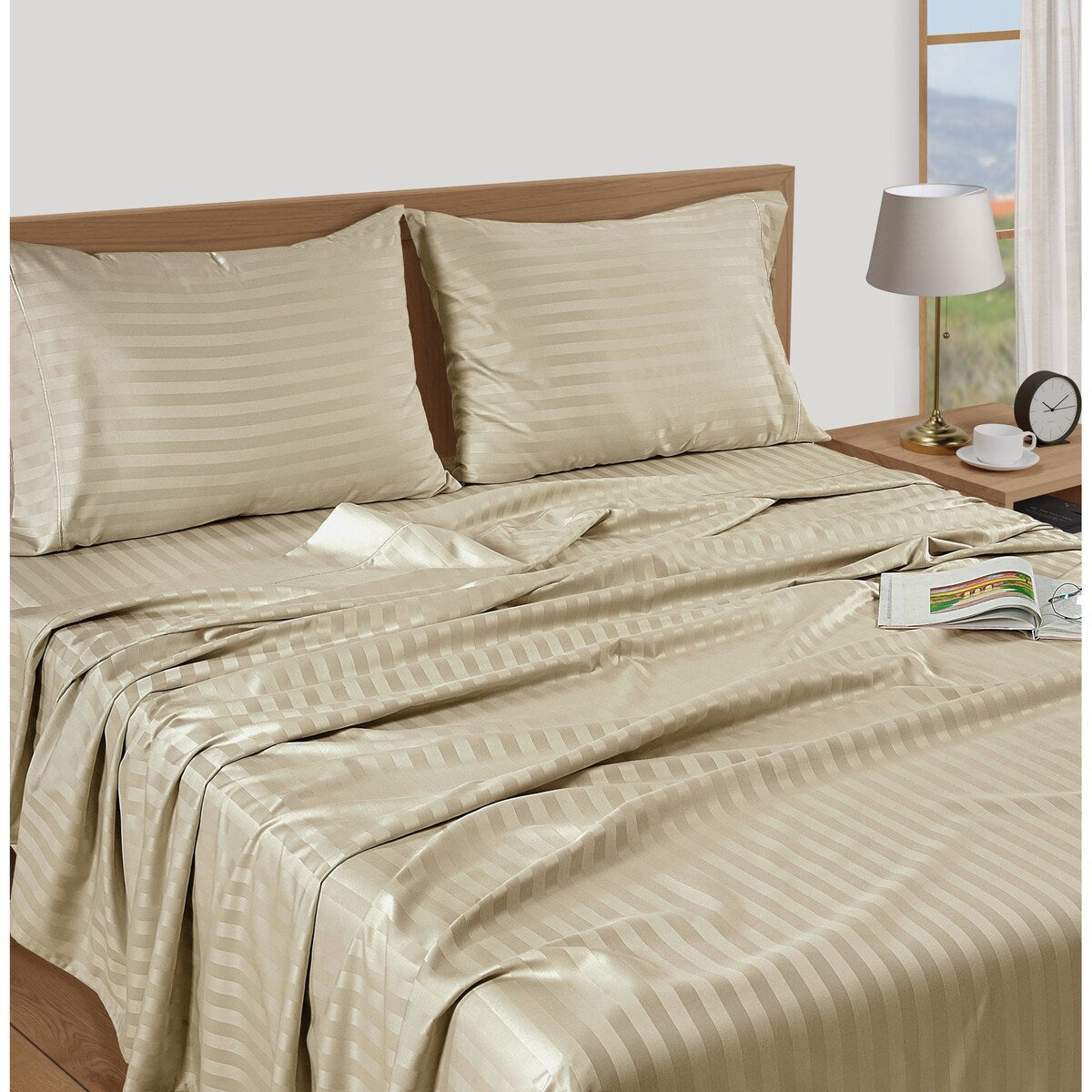 Luxury Egyptian Cotton Sateen Weave 800 TC Deep Pocket Sheet Set