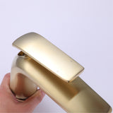 Luxury Gold Waterfall Bathroom Faucet Single Hole with Single Handle