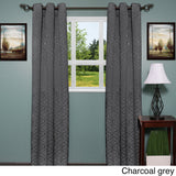 Luxury Grommet Mid-Weight Jacquard Curtain Panel Pair - 76 x 84 - 76 x 84