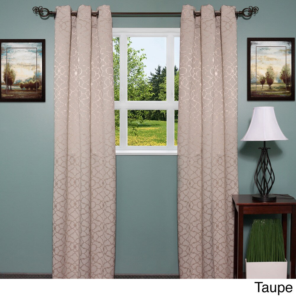 Luxury Grommet Mid-Weight Jacquard Curtain Panel Pair - 76 x 84 - 76 x 84