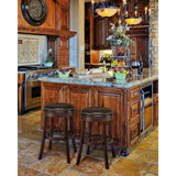 Luxury Leather Upholstered Counter Stools Set of 2
