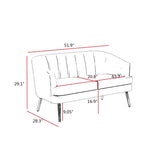 Luxury Loveseat Sofa for Living Room, Apartment, Office, Sloped Arm Sofa, Loose Back Sofa, Bench Sofa, Single Cushion Sofa
