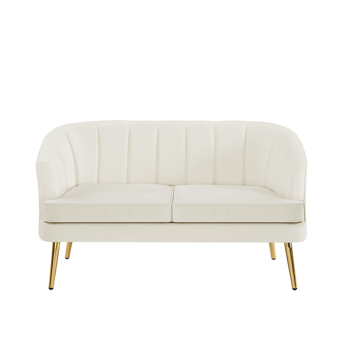 Luxury Loveseat Sofa for Living Room, Apartment, Office, Sloped Arm Sofa, Loose Back Sofa, Bench Sofa, Single Cushion Sofa