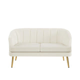Luxury Loveseat Sofa for Living Room, Apartment, Office, Sloped Arm Sofa, Loose Back Sofa, Bench Sofa, Single Cushion Sofa
