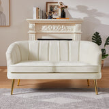 Luxury Loveseat Sofa for Living Room, Apartment, Office, Sloped Arm Sofa, Loose Back Sofa, Bench Sofa, Single Cushion Sofa