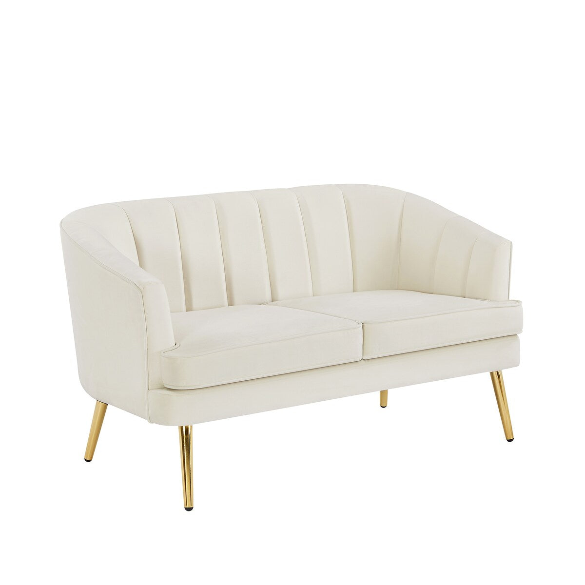 Luxury Loveseat Sofa for Living Room, Apartment, Office, Sloped Arm Sofa, Loose Back Sofa, Bench Sofa, Single Cushion Sofa