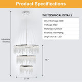 Luxury Modern Crystal Chandelier with Adjustable Height