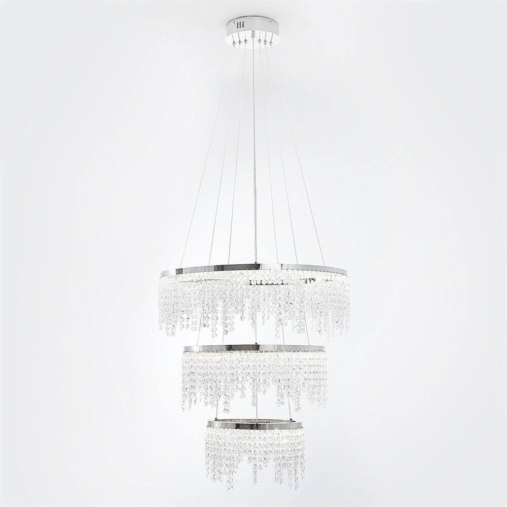 Luxury Modern Crystal Chandelier with Adjustable Height