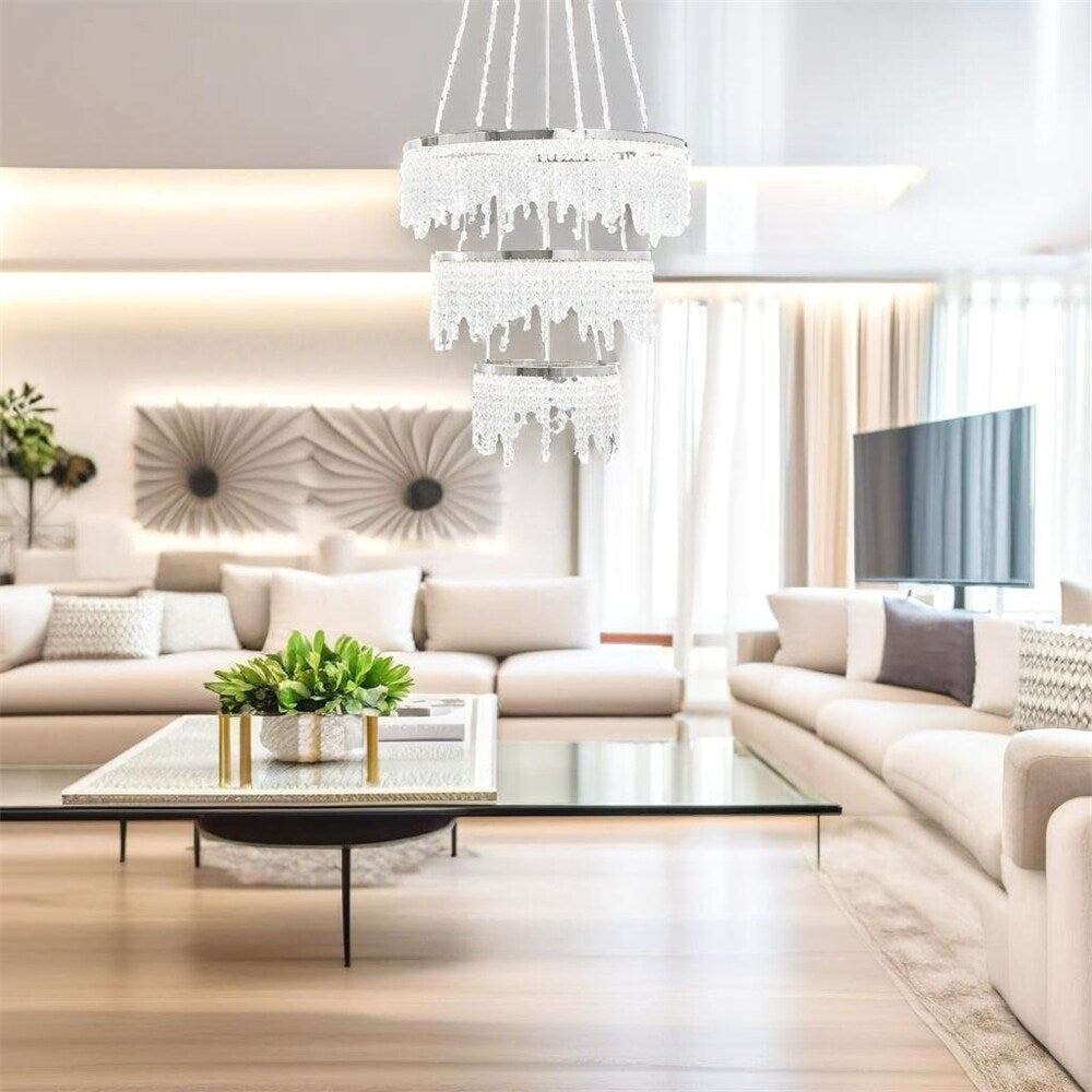 Luxury Modern Crystal Chandelier with Adjustable Height
