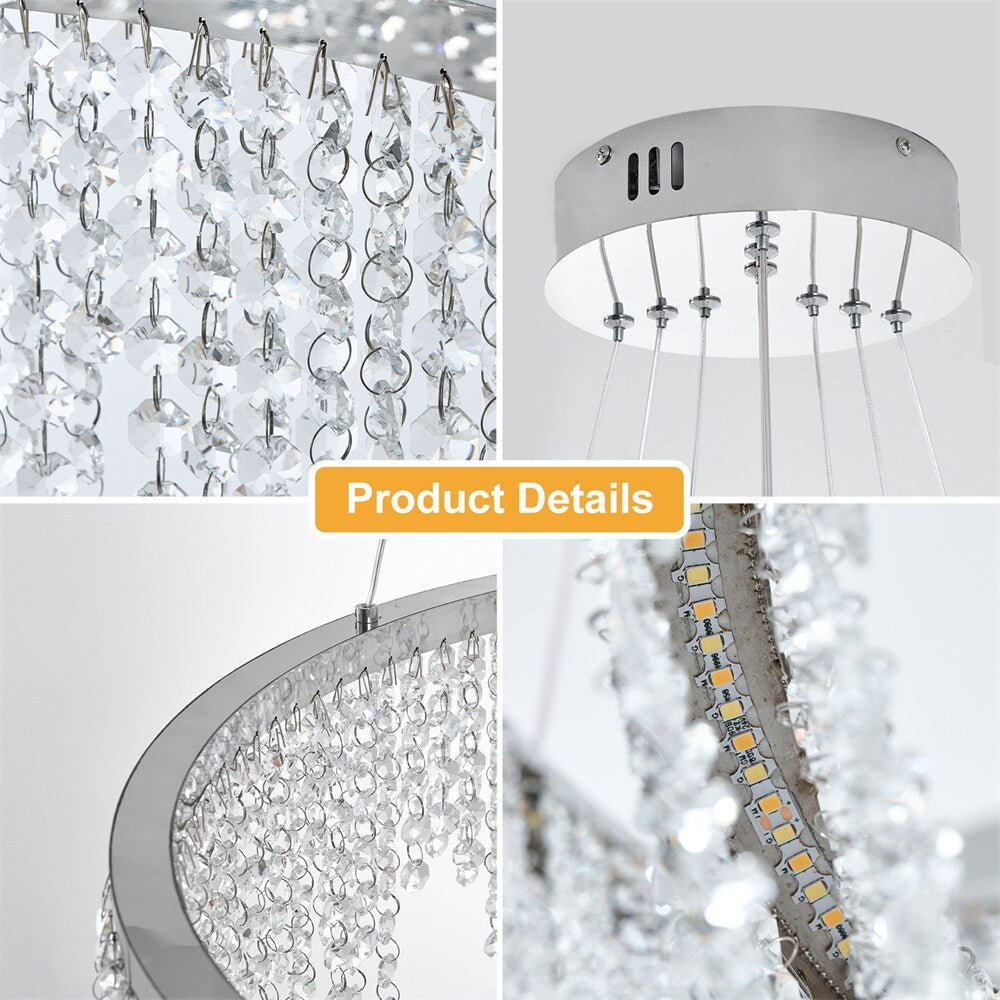 Luxury Modern Crystal Chandelier with Adjustable Height