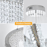 Luxury Modern Crystal Chandelier with Adjustable Height