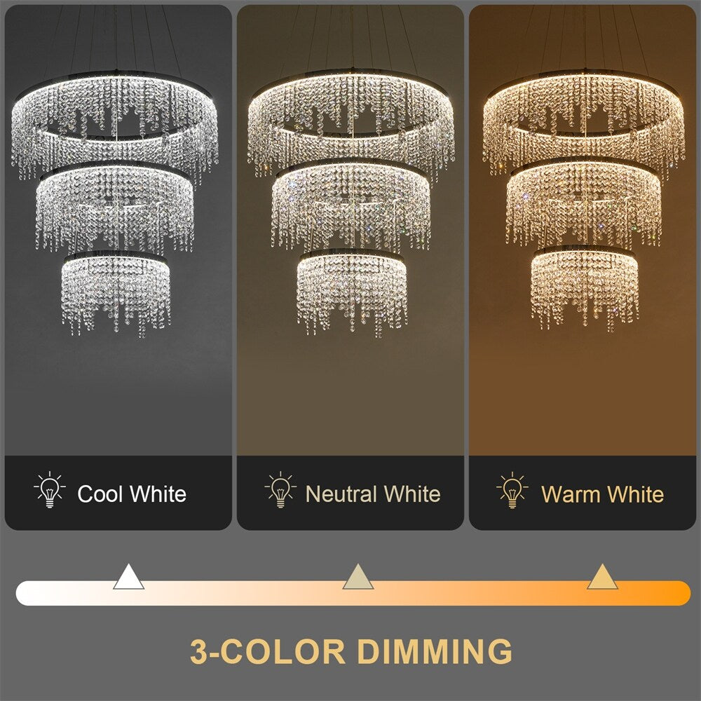 Luxury Modern Crystal Chandelier with Adjustable Height