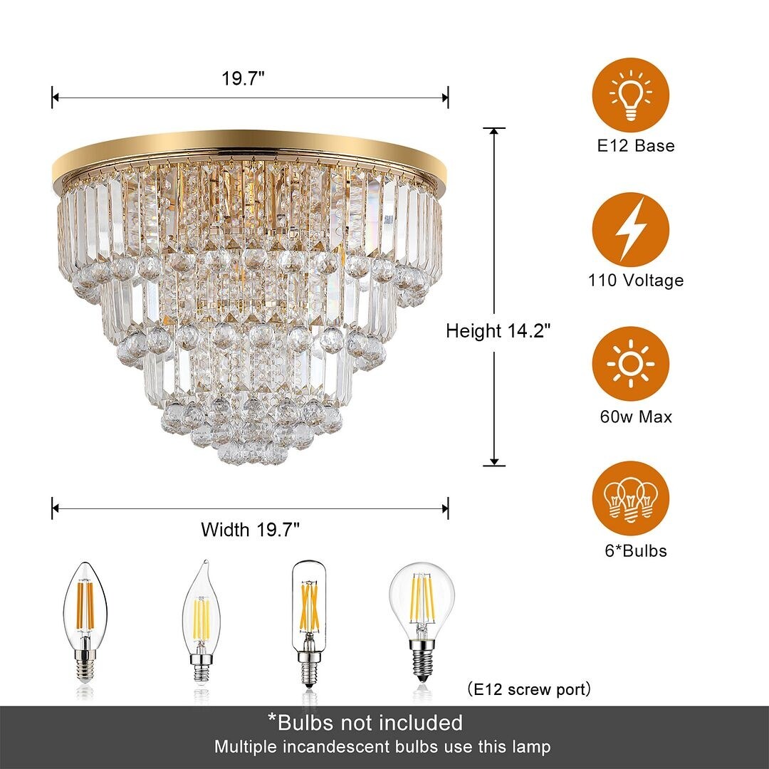 Luxury Modern Style Crystal Lights, Large Ceiling Chandeliers