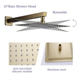 Luxury 3-way Pressure-Balance Complete Rain Shower System with Handheld & Faucet in Black / Gold