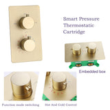 Luxury 3-way Pressure-Balance Complete Rain Shower System with Handheld & Faucet in Black / Gold